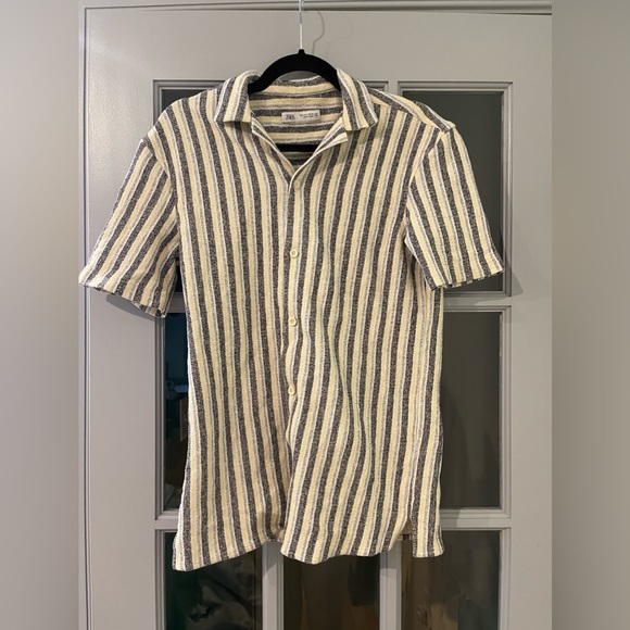 Zara Men’s textured striped shirt size small - Picture 2 of 7